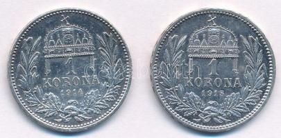 1914KB-1915KB 1K Ag "Ferenc József" (2x) T:1-,2 
Adamo K5.1