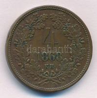 1868KB 4kr Cu T:2 kis patina  Adamo M7.1