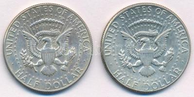 Amerikai Egyesült Államok 1965-1966. 1/2$ Ag "Kennedy" (2x) T:1-,2 kis patina
USA 1965-19...