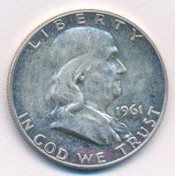 Amerikai Egyesült Államok 1961. 1/2$ Ag Franklin T:1-,2  USA 1961. 1/2 Dollar Ag Franklin C:AU,XF	 Krause KM#199