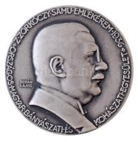 Berán Lajos (1882-1943) 1936. Z. Zorkóczy Samu ezüstözött Br emlékérem, eredeti tokban. Z ZORKÓCZY SAMU EMLÉKÉREM 1936 - ORSZÁGOS MAGYAR BÁNYÁSZATI ÉS KOHÁSZATI EGYESÜLET (80,64g/50,5mm) T:1 / Hungary 1936. Samu Z. Zorkóczy silver plated Br commemorative medallion, in original case. Sign: Lajos Berán (80,64g/50,5mm) C:AU worn silver plating HPII 273.