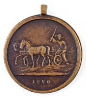 1841. Pesti Gyep Br emlékérem füllel (27,19g/43mm) T:2 / Hungary 1841. Turf of Pest Br medallion with ear (27,19g/43mm) C:XF