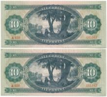 1962. 10Ft (2x) sorszámkövető T:I- Adamo F6