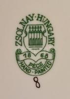 Zsolnay búzavirág mintás vázácska és és hamutál. kézzel festett, jelzett, hibátlan m: 12 cm, d:  12 ...