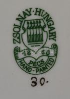 Zsolnay virág mintás hamutál. Kézzel festett, jelzett, hibátlan 12x8,5 cm