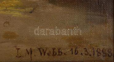 L. M. Webb jelzéssel: Tanya udvar. Olaj, vászon, keretben, 33x54,5 cm