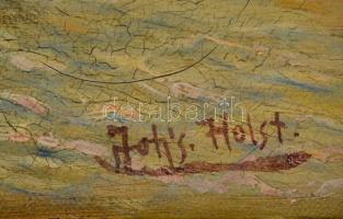 Holst jelzéssel: Vitorlások. Olaj, vászon, keretben, 33x54 cm