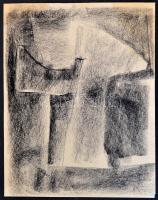 Rácz András (1926-2013): Kompozíció. Grafit, papír, jelzett, 24x19 cm