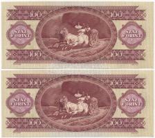 1975. 100Ft (2x) sorszámkövető T:I-, papírránc, fo