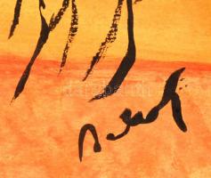 Olvashatatlan jelzéssel: Tánc a fák között. Akvarell, papír, jelzett, 21,5x58 cm