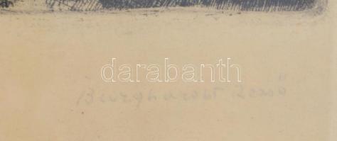 Burghardt Rezső (1884-1963): Virágcsendélet. Színes rézkarc, papír, jelzett, üvegezett, hibás keretb...