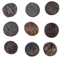 Római Birodalom 9db-os vegyes római rézpénz tétel a Kr.u. III-IV. századból T:2-,3 Roman Empire 9pcs...