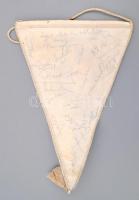 cca 1970-1980 Építők SC zászlója, a hátoldalán aláírásokkal, 34x23 cm