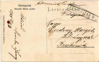 1915 Sárospatak, Horváth Mária szobor. Trócsányi B. kiadása + "SÁROSPATAK P.U." "Komm...