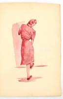 Somogyi Vera (?-?): Vázlatfüzet női portrékkal, aktokkal arcképekkel, tájképekkel, össz 7 oldal. Néh...