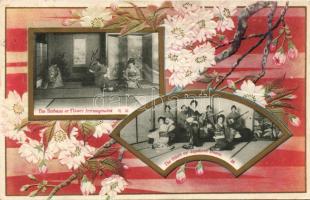 Japanese folklore: Ikebana, Odori Embossed