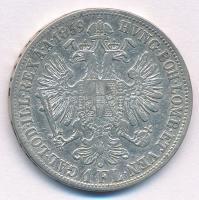 1859B 1Fl Ag "Ferenc József" T:2- Hungary 1859B 1 Florin Ag "Franz Joseph" C:VF ...