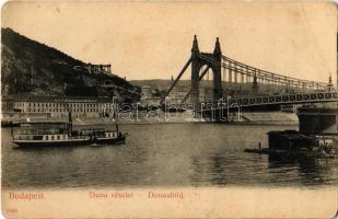 Budapest I. Duna részlet, Erzsébet híd, Rudas fürdő, Szent Gellért szobor. Taussig Arthur 6588. (kopott sarkak / worn corners)