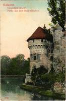 1912 Budapest XIV. Városligeti részlet, Vajdahunyad vára. Taussig A. 10936.