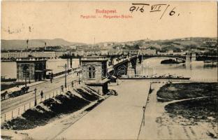 1916 Budapest, Margit híd, Margitsziget, villamos. "Taussig" 66. (EK)