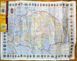 2004 A Magyar Szent Korona országai - 1914, kihajtható térkép, reprint, 1: 900 000, Topográf Térképészeti Kft., ca. 88x122,5 cm
