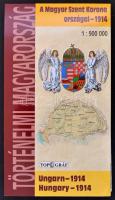 2004 A Magyar Szent Korona országai - 1914, kihajtható térkép, reprint, 1: 900 000, Topográf Térképé...