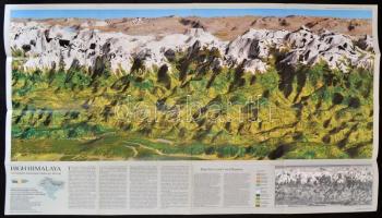 1988 Mount Everest térkép, reprint, 1: 50 000, National Geographic Society, ca. 57x91 cm