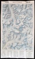 1988 Mount Everest térkép, reprint, 1: 50 000, National Geographic Society, ca. 57x91 cm