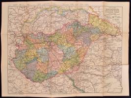 cca 1939-40 Stoits György: Magyarország közigazgatási beosztása és közlekedési térképe (Kárpátalja visszafoglalása után), 1: 1 200 000, , ca. 46x63 cm. szélein kisebb szakadással