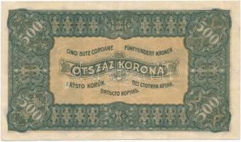 1923. 500K "Magyar Pénzjegynyomda Rt. Budapest" nyomdahely jelöléssel T:III Adamo K34