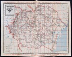 cca 1930 A romániai vasútvonalak állomás-térképe, 1: 2 250 000, 32x41 cm.