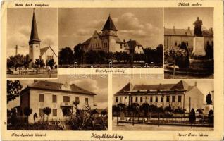 1943 Püspökladány, Római katolikus templom, Főszolgabírói hivatal, Szent Imre iskola, Hősök szobra, emlékmű, Osztálymérnökség (EK)