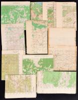 cca 1958-1969 Kuba 10 db térkép, 1:50000, vegyes állapotban