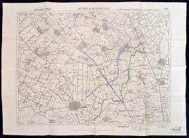 cca 1931 Battonya és Mezőkovácsháza topográfiai ideiglenes térkép, 1:75000, ca.45x62,5 cm, kis szakadással