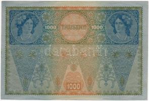 1919. (1902) 1000K vízszintes piros "DEUTSCHÖSTERREICH" felülbélyegzéssel, hátlap rajzos T...