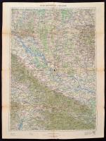 cca 1930 Nagykanizsa és Bjelovar topográfiai térkép, 1:200000, ca.62,5x47 cm, szakadt
