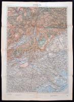 cca 1915 Belluno topográfiai térkép, 1:200000, K. u. k. Militärgeographisches Institut, ca.65x46 cm, aláhúzásokkal