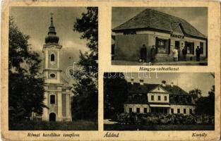 1942 Ádánd, Római katolikus templom, Csapody kastély, Hangya Szövetkezet üzlete és saját kiadása (Rb)