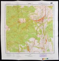cca 1989-1990 Magyarország 4 db topográfiai térképe, Komló, Mecseknádasd, Mázaszászvár, Magyaregregy...