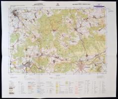 cca 1983 Szigetvár, Veszprém, Sárvár, Dombóvár 4 db topográfiai térkép, 1:100000, ca. 48,5x58 cm