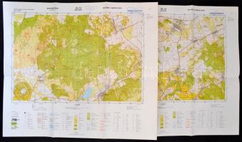 cca 1986 Tapolca, Monostorapáti, Nagyvázsony, 3 db topográfiai térkép, 1:25000, ca. 48,5x58 cm