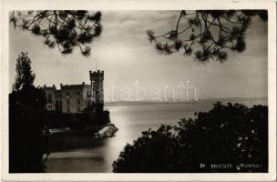 1934 Trieste, Trieszt; Miramare / castle, port, photo, So.stpl