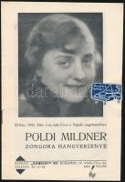 1933 Műsorfüzet a címlapon Poldi Mildner zongora hangversenye a Vigadó nagytermében, valamint Dohnányi Ernő és Bernardino Molinari estjeinek beharangozásával, Koncert Rt. rendezése és hátoldalon hangversenynaptárával