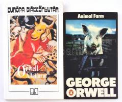 George Orwell Állatfarm c. könyvének egy modern magyar és angol kiadása.