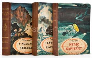 9 db Verne regény sorozat kötésben nagyrészt