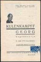 1933 március Műsorfüzet a címlapon Kulenkampff Georg hegedűestje, Dr. Herz Ottó közreműködésével, valamint Dohnányi Ernő zenekari Beethoven zongoraestje, hátoldalon Koncert Rt. hangversenynaptárával, Sternberg címkékkel