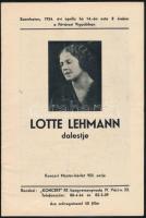 1934 áprilsi Műsorfüzet a címlapon Lotte Lehamnn dalestje, valamint Kentner Lajos népszerű Beethoven-estje, Huberman díszhangversenye, dalszövegek melléklettel