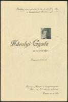 1934 november-december Műsorfüzet a címlapon Károlyi Gyula zongoraestje, valamint Fischer Edwin hangcversenye, Koncert zenegép és Orion rádió egész oldalas hirdetésekkel