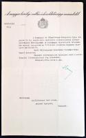 1942 Dr. Hillebrand Jenő (1884-1950) Nemzeti Múzeum igazgatói kinevezése fejléces papíron, Hóman Bálint (1885-1951) vallás- és közoktatásügyi miniszter aláírásával, hajtásnyomokkal