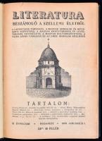 1936-1937 Lieratúra folyóirat 2 évfolyama, vászon-kötésben
